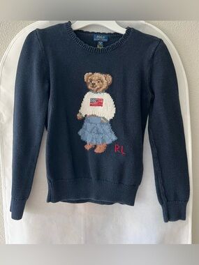 Polo Ralph Lauren Polo Bear Cotton Sweater Size Girls - XL (16)